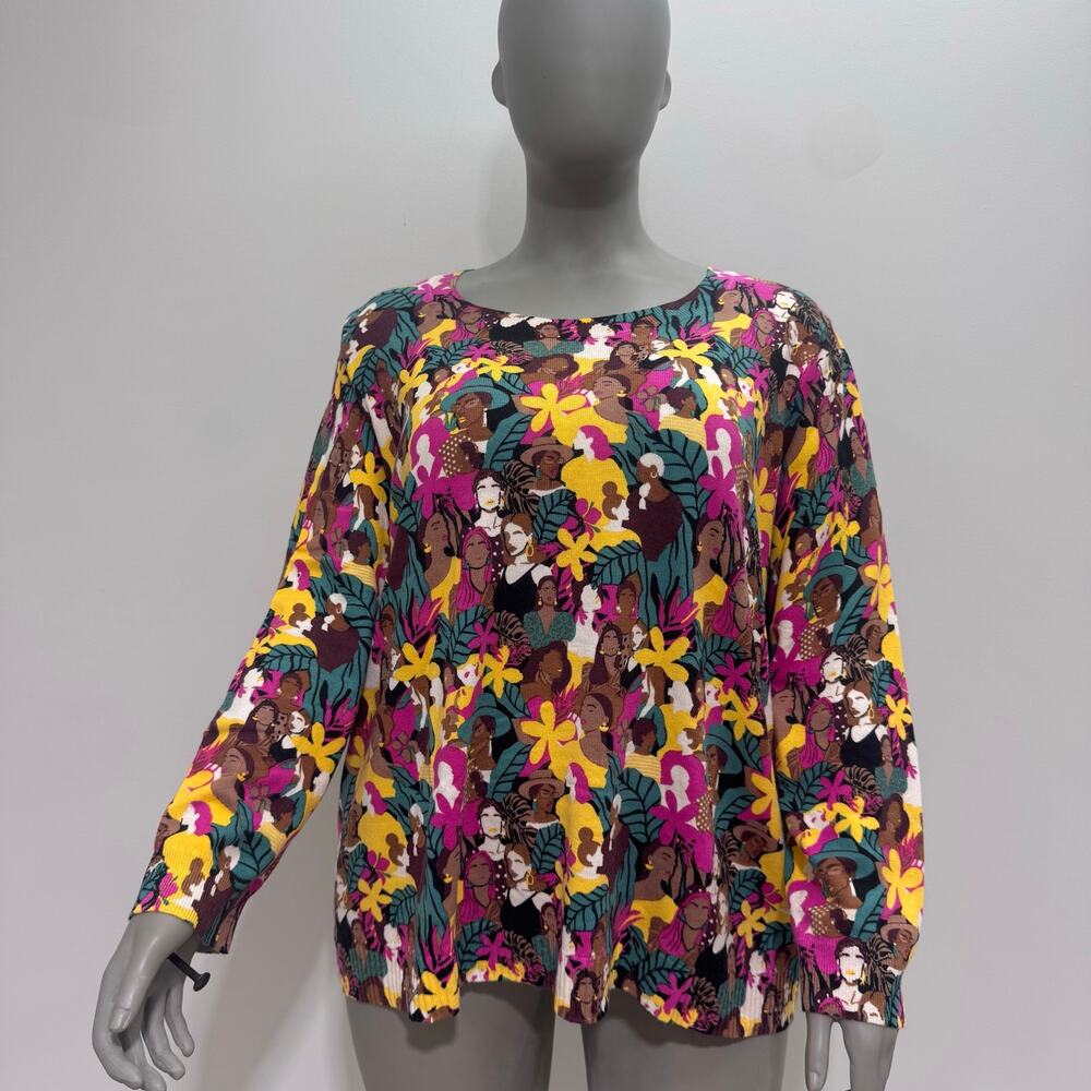 NWT "As Is" Women with Control International Women's Day Printed Sweater sz 3XL